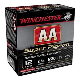 Winchester AA Super Pigeon 12 Gauge 2.75 in #7.5 Shot 1-1/4 oz 25 Rounds Per Box
