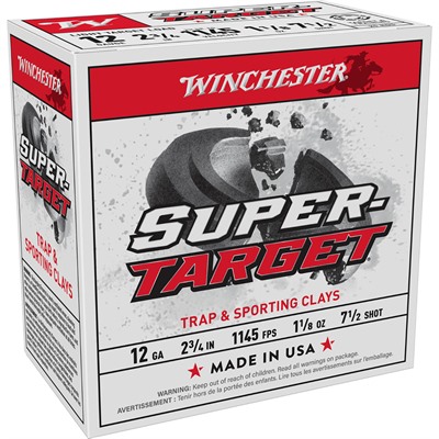 Winchester Super-Target Light Target 12 Gauge 2-3/4 in #7.5 Shot 1-1/8 oz, 100 Rounds