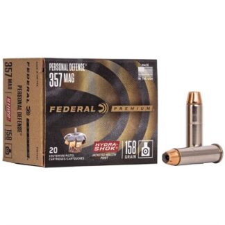 Federal Hydra-Shok .357 Magnum 158 gr JHP Ammunition, 20 Rounds Per Box