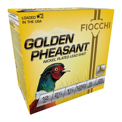 Fiocchi Golden Pheasant 12 Gauge 2.75 in 1 3/8 oz #5 Shot 25 Rounds