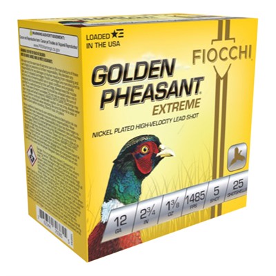 Fiocchi Golden Pheasant Extreme 12 Gauge 2.75 in 1 3/8 oz #5 Shot, 25 Rounds