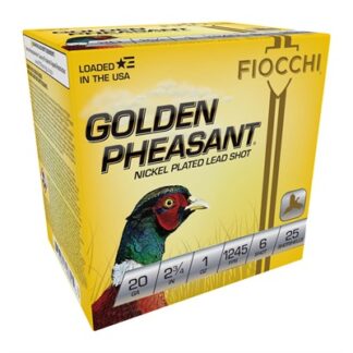 Fiocchi Golden Pheasant 20 Gauge 2.75 in 1 oz #6 Shot 25 Rounds Per Box
