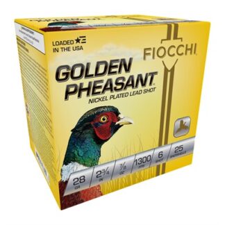 Fiocchi Golden Pheasant Extrema 28 Gauge 2.75 in #6 Shot 7/8 oz 25 Rounds Per Box