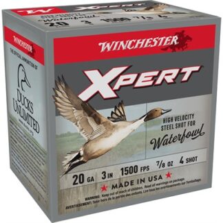 Winchester Super-X Xpert Waterfowl 20 Gauge 3 in 7/8 oz #4 Steel Shot, 25 Rounds