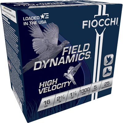Fiocchi 16 Gauge 2-3/4 in 1-1/8 oz #5 Shot 25 Rounds