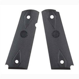 Hogue OverMolded Grip Panels for 1911 Government/Commander (Black Rubber)