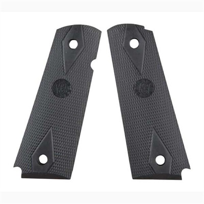 Hogue OverMolded Grip Panels for 1911 Government/Commander (Black Rubber)