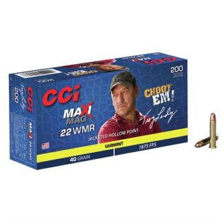 CCI Maxi-Mag Varmint .22 WMR 40 gr Jacketed Hollow Point Ammo, 200 Rounds Per Box