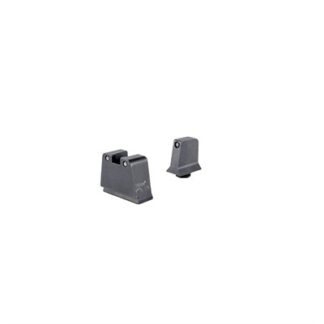 Trijicon 43X Night Sight Set, Suppressor/Optic Height, Square Notch, Black with Green Lamps