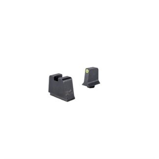 Trijicon 43X Night Sight Square Notch, Suppressor/Optic Height, Yellow Front with Metal Rear