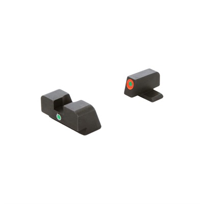 Ameriglo I-Dot Night Sight Set for FN High Power, Square Notch, Orange Outline/Green