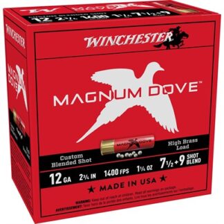 Winchester Magnum Dove 12 Gauge 2.75 in 1 1/4 oz #7.5/#9 Shot, 25 rd