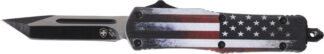 Templar Knife SUS231 Gen II US Flag Small 2.69in OTF Tanto 440C Black Glass Breaker Knife