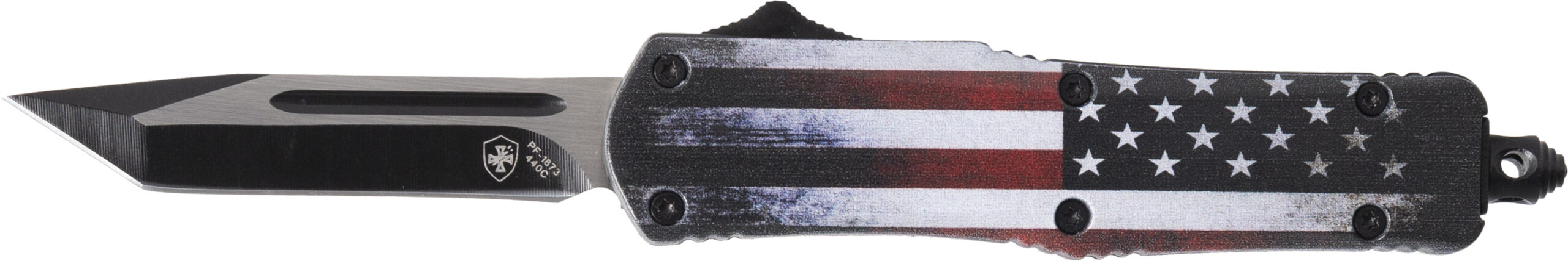 Templar Knife SUS231 Gen II US Flag Small 2.69in OTF Tanto 440C Black Glass Breaker Knife