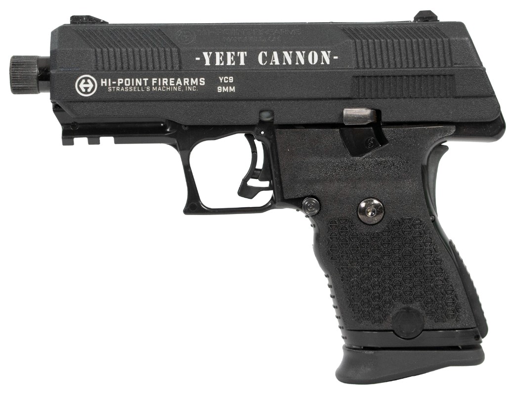 Hi Point YC-9 Yeet Cannon 9mm Striker-Fired Semi-Auto Pistol, 4.12 in, 10+1, Black
