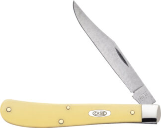 CASE Slimline Trapper Yellow 3.25 in Chrome Vanadium Steel Blade
