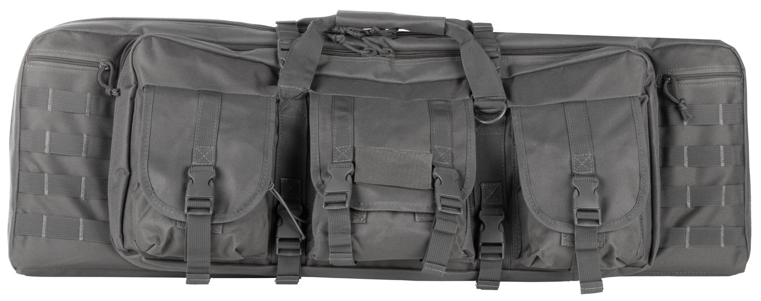 NCStar Double Carbine Case CVDC2946U-36 Urban Gray PVC with Foam Padding, Lockable Zippers