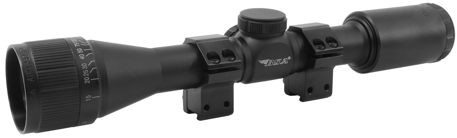 BSA Optics Outlook AIR4X32AOTB 4x32mm AO 1-Inch Tube Matte Black MIL-DOT Air Rifle Scope