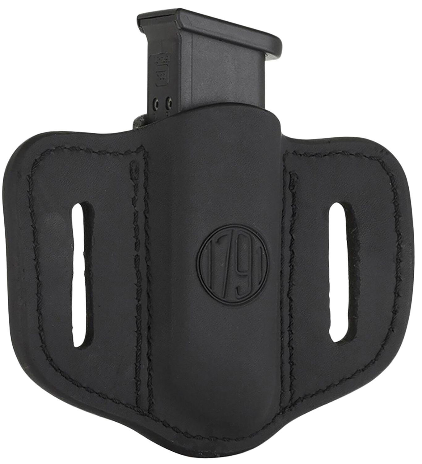 1791 Gunleather MAG1.2 Single Mag Belt Slide Holder, Stealth Black Leather