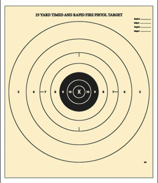 Action Target B-8 25-Yard Timed & Rapid-Fire Bullseye Paper Target, 21 in x 24 in, 100-Pack