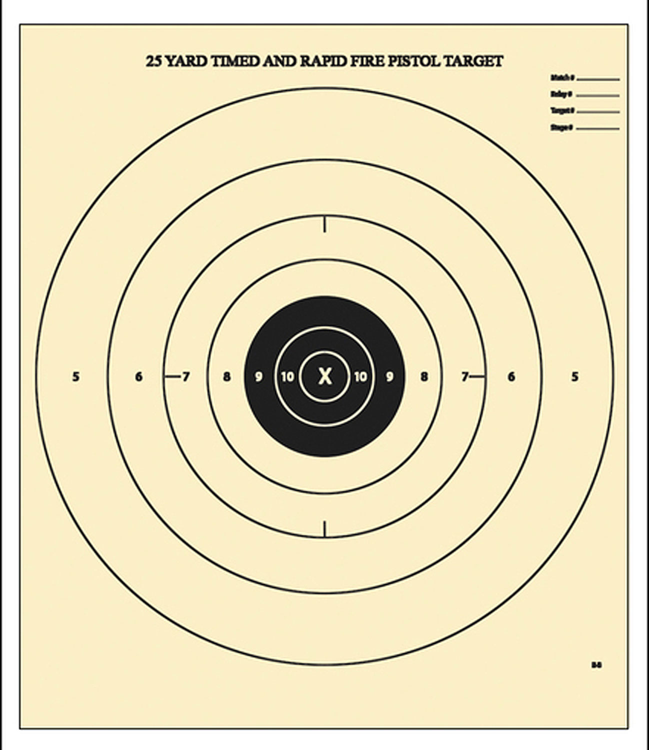 Action Target B-8 25-Yard Timed & Rapid-Fire Bullseye Paper Target, 21 in x 24 in, 100-Pack