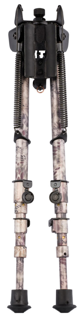 Harris S-25CCAMO Swivel Bipod, Q.D. Stud Clamp Mount, Kryptek Highlander Camo, Rubber Feet