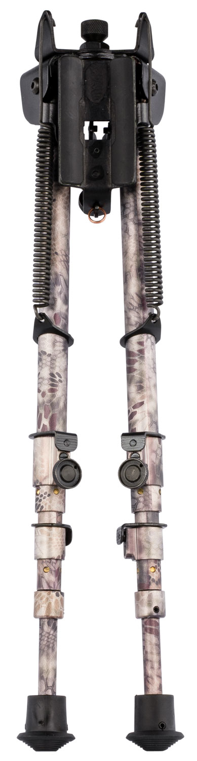 Harris S-25CCAMO Swivel Bipod, Q.D. Stud Clamp Mount, Kryptek Highlander Camo, Rubber Feet