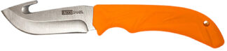 Accusharp Gut-Hook Fixed Blade Knife 3.50 in Stainless Steel Blade Orange Rubber Handle