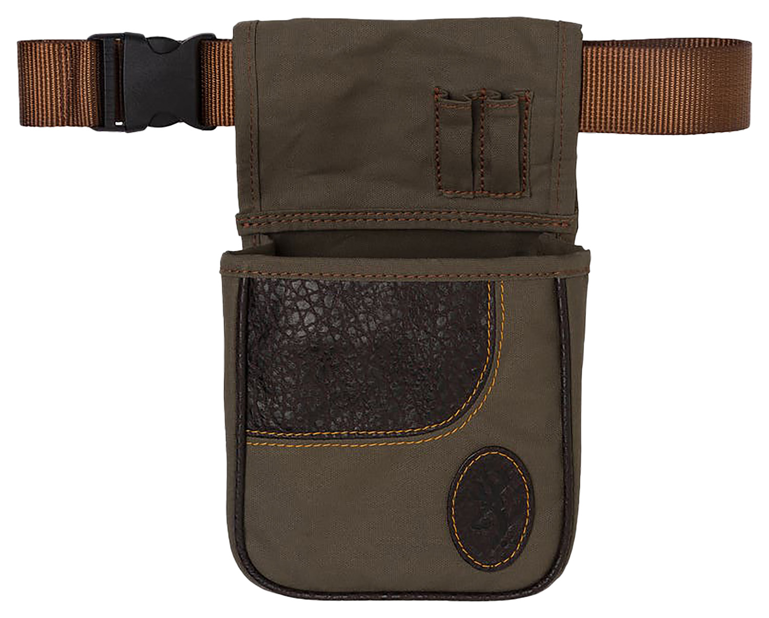 Browning Laredo Shell Pouch Olive Canvas/Leather Belt Mount