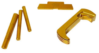 Cross Armory Glock 3-Piece Kit for Gen5 Glock 17/19/26/34, Extended Slide Lock and Magazine Catch, Gold