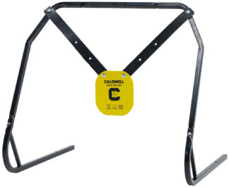 Caldwell 1140016 8" Yellow AR500 Steel Gong Target with Hanging Stand and XL Strap Hangers