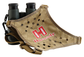 Hornady 99121 Binocular Harness, Tan Elastic Straps with Red Logo