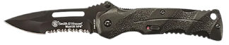 SW Knives Black Ops M.A.G.I.C. Assisted Opening Liner Lock Folding Knife 3.40 in Black Aluminum