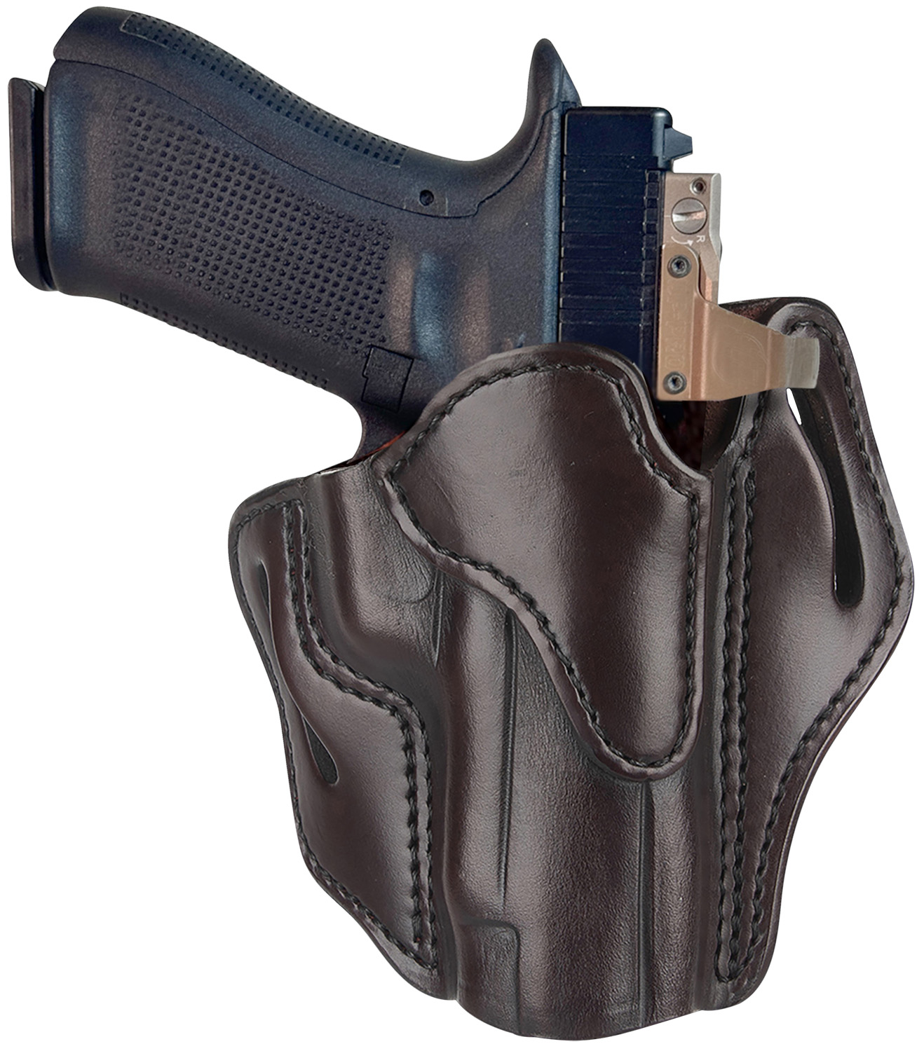 1791 Gunleather BH2.3 Optic Ready OWB Belt Slide Holster, Signature Brown Leather, Right-Hand