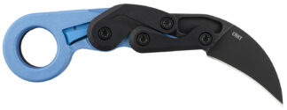 Columbia River CRKT Provoke 4041B Karambit Knife, 2.47 in Stonewashed 4116 Blade, Blue Metallic Grivory
