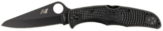 Spyderco Pacific Salt 2 Drop Point Folding Knife, 3.78 in H2 Steel Blade, Black Textured FRN Handle