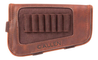 Allen 8517 New Castle Buttstock Cartridge Carrier Brown Leather 7rd Rifle Buttstock Mount