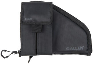 Allen Pistol Case 78-7 with Detachable Mag Pouch, Black Nylon, Fits Compact Handguns