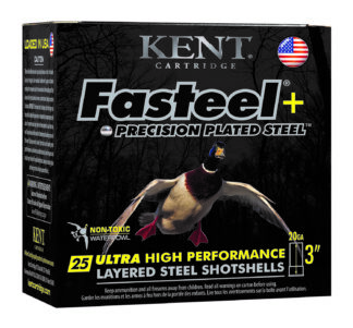 Kent Cartridge Fasteel+ 20 Gauge 3 in 1 oz #2/#4 Precision Steel 25 Rounds Per Box