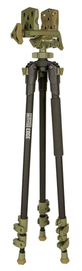 Primos Edge Tripod Shooting Stick with 360 Gun Clamp, Dark Earth Aluminum with Black Legs