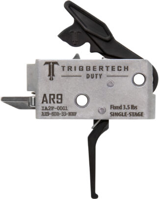 Trigger Tech Duty Flat Single-Stage Trigger for AR-9, 3.5 lb Pull, Anodized Black