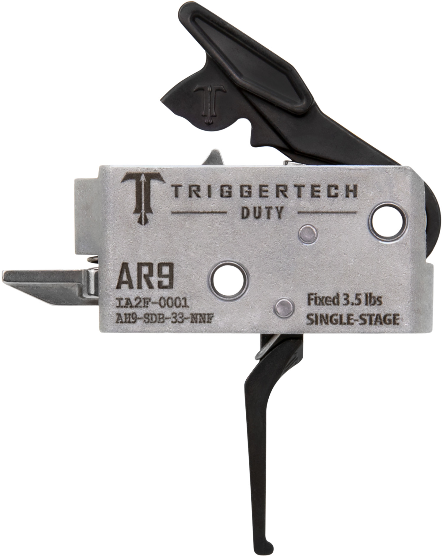 Trigger Tech Duty Flat Single-Stage Trigger for AR-9, 3.5 lb Pull, Anodized Black