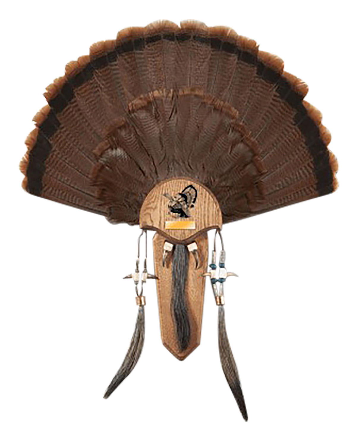 Hunters Specialties Three Beard Mounting Plaque, Natural Oak Finish, 17.5 in Length, Wall Mount
