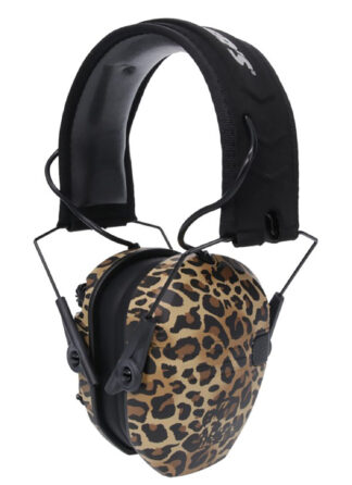 Walkers Razor Slim Electronic Earmuff 23 dB Over-the-Head Leopard Print/Black Polymer