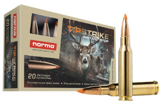 Norma 7mm-08 Remington 160 gr Tipstrike Polymer Tip Hunting Ammo, 20 Rounds Per Box