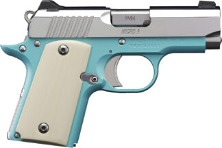 Kimber Mfg.,inc 3700647 Micro 9 Bel Air NS 9mm 6+1 3.15" Stainless Steel Slide Bel Air Blue Mirror-Polished Ivory G-10 Grip