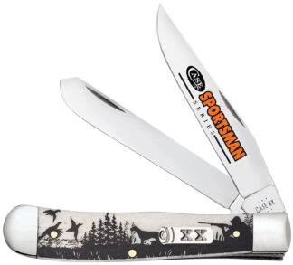 CASE 81224 Trapper Sportsman Folding Knife, Clip Point/Spey, Tru-Sharp SS, Natural Bone