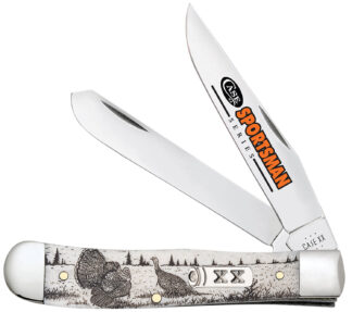 Case 81221 Trapper Sportsman Folding Clip Point/Spey Tru-Sharp SS Blade Natural Bone Handle