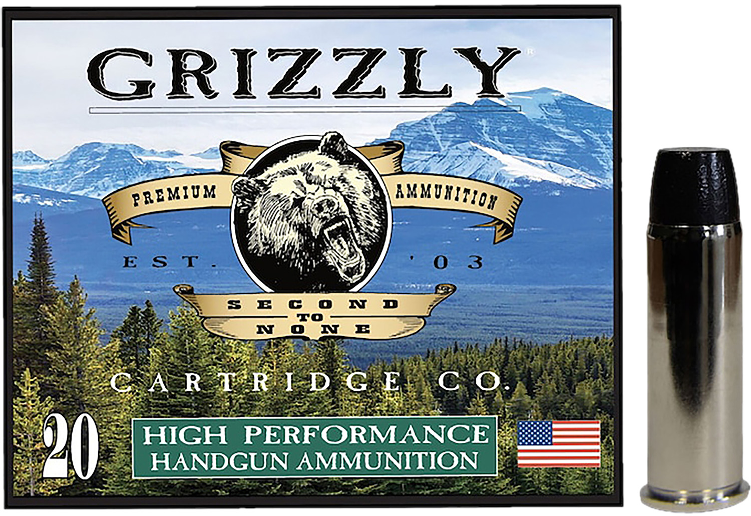 Grizzly Ammo GC44M16 .44 Magnum 300 Grain Wide Flat Nose Gas Check 20 Rounds
