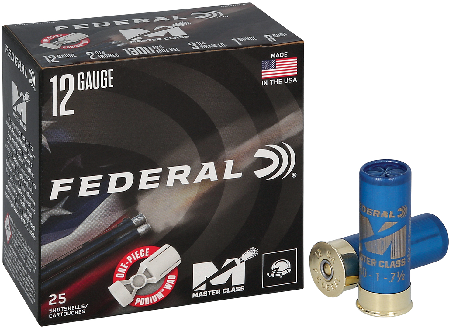 Federal MC12HC18 Master Class 12 Gauge 2.75 in 1 oz #8 Shot 25 Rounds